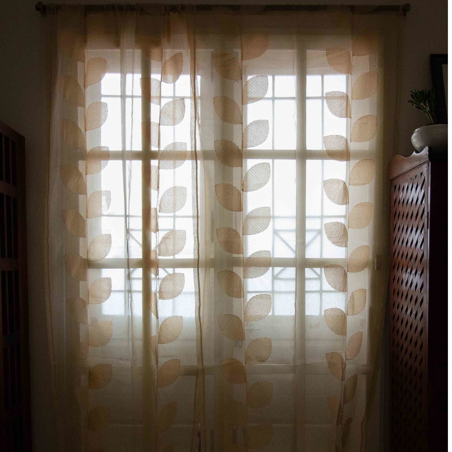 Curtain - Applique on Kota Doria