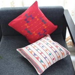 Red Pattu Cushion Cover - Rustic & Contemporary