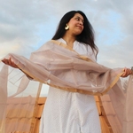 Lavender Zari Chanderi Dupatta