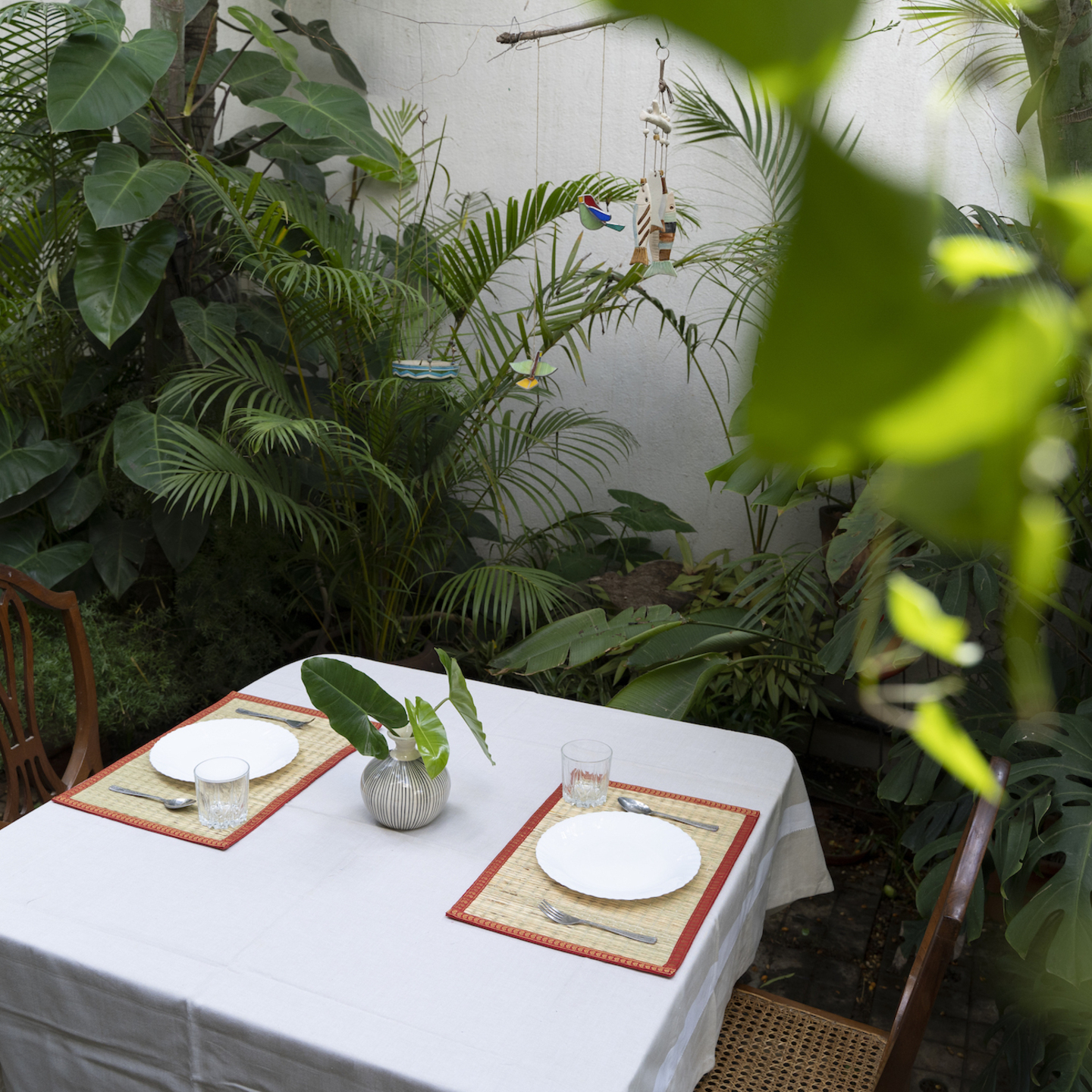 Table Mat Rivergrass - Natural & Red