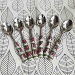 Ceramic Lotus Pink and Green Spoons