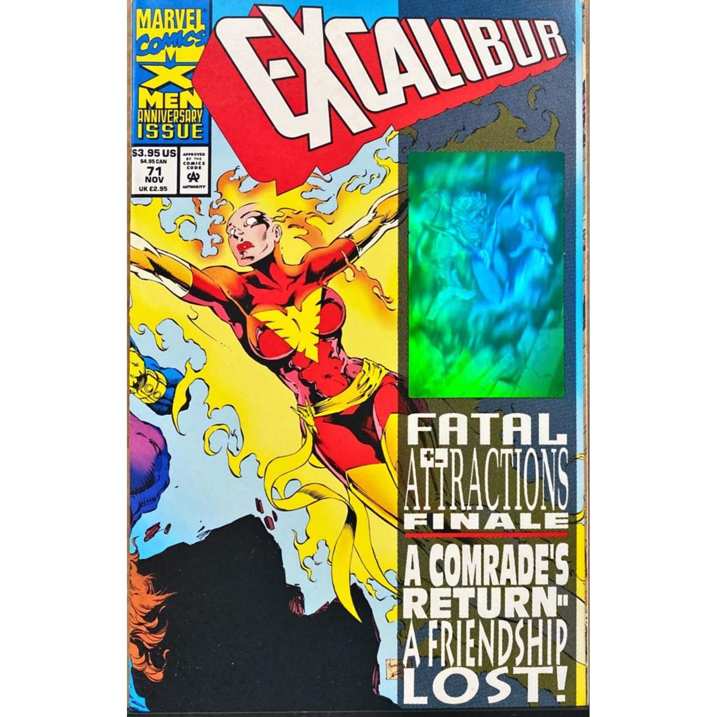 Marvel Excalibur #71 1993 Fatal Attractions Hologram cover