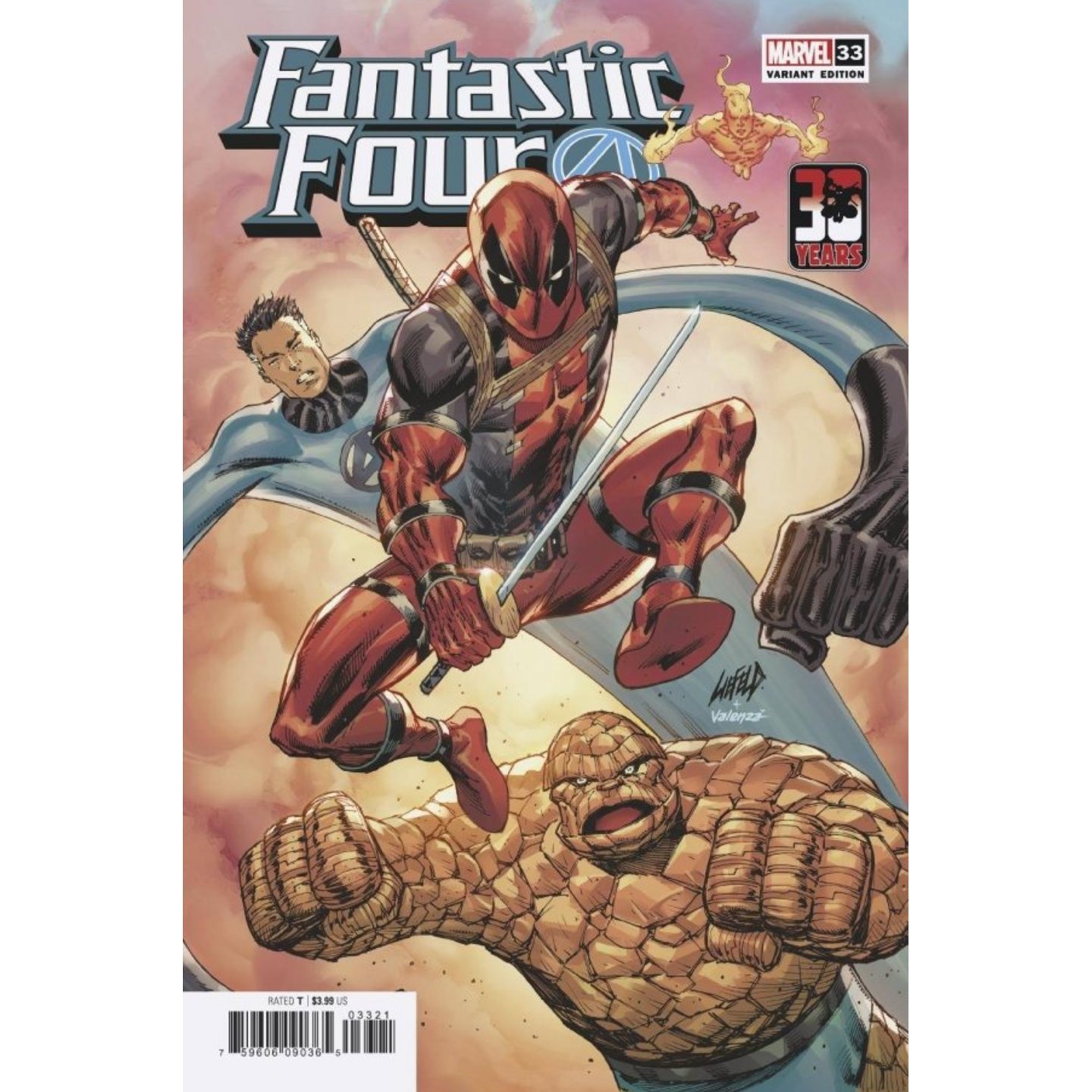 FANTASTIC FOUR #33 LIEFELD DEADPOOL 30TH VAR