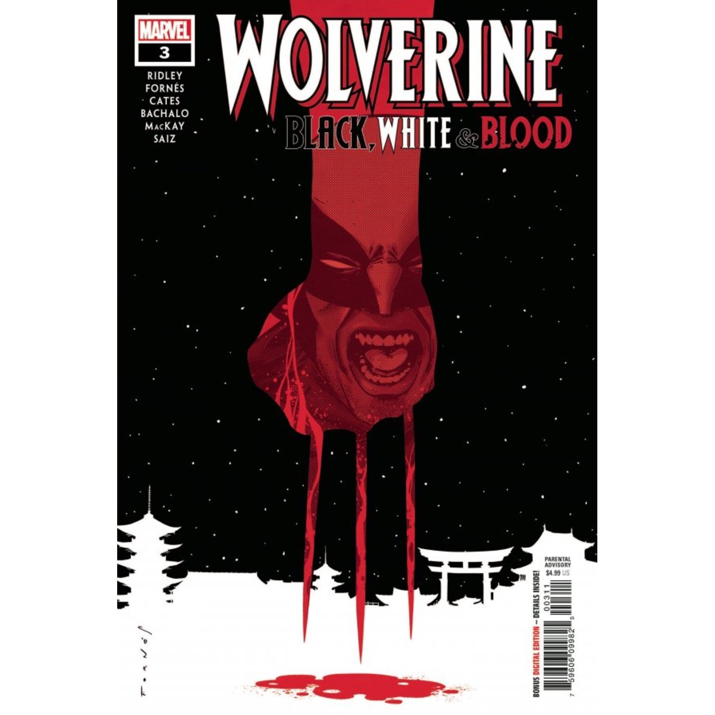 WOLVERINE BLACK WHITE BLOOD #3 (OF 4)