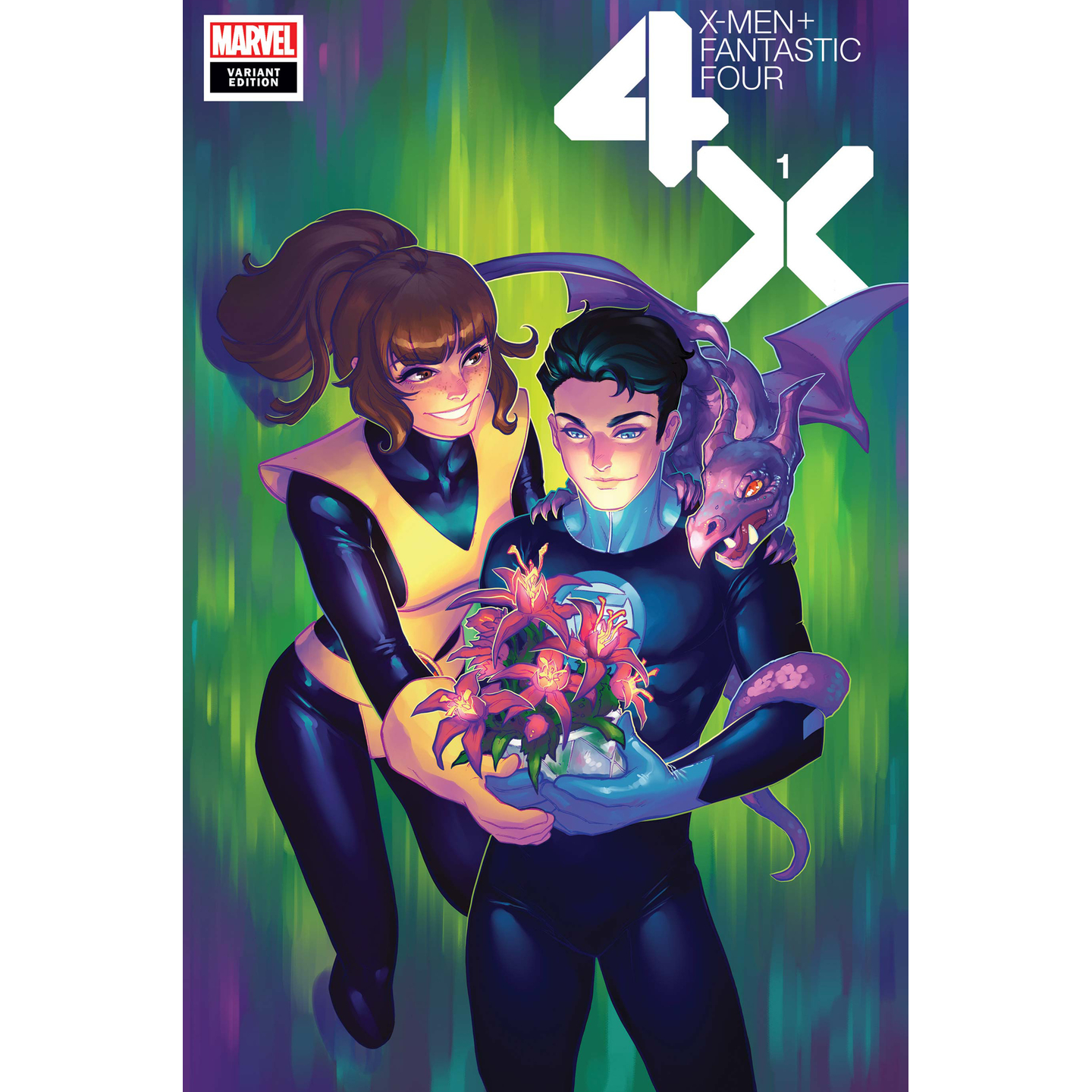 X-MEN FANTASTIC FOUR 1 OF 4 HETRICK FLOWER VAR