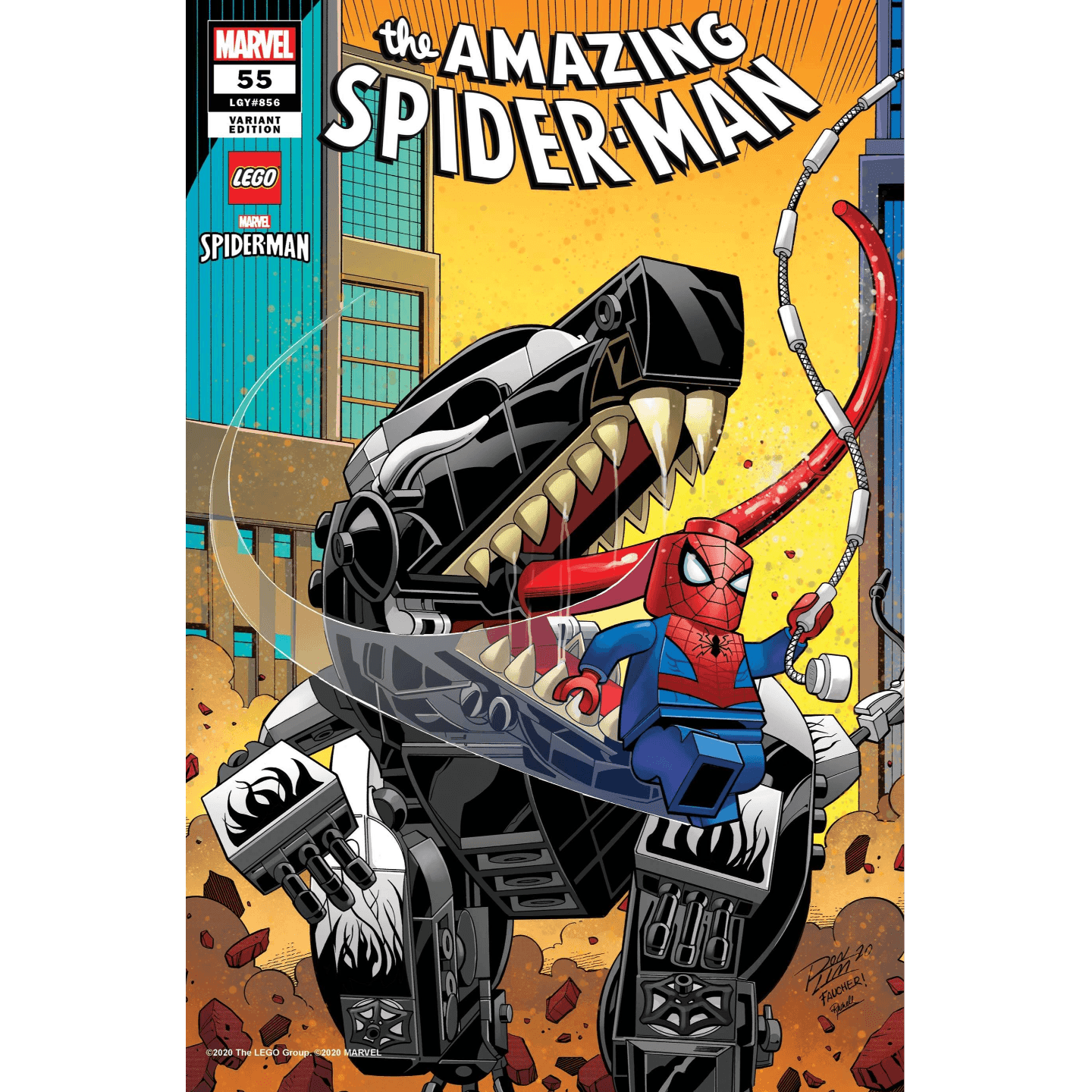 AMAZING SPIDER-MAN #55 RON LIM LEGO VAR LR