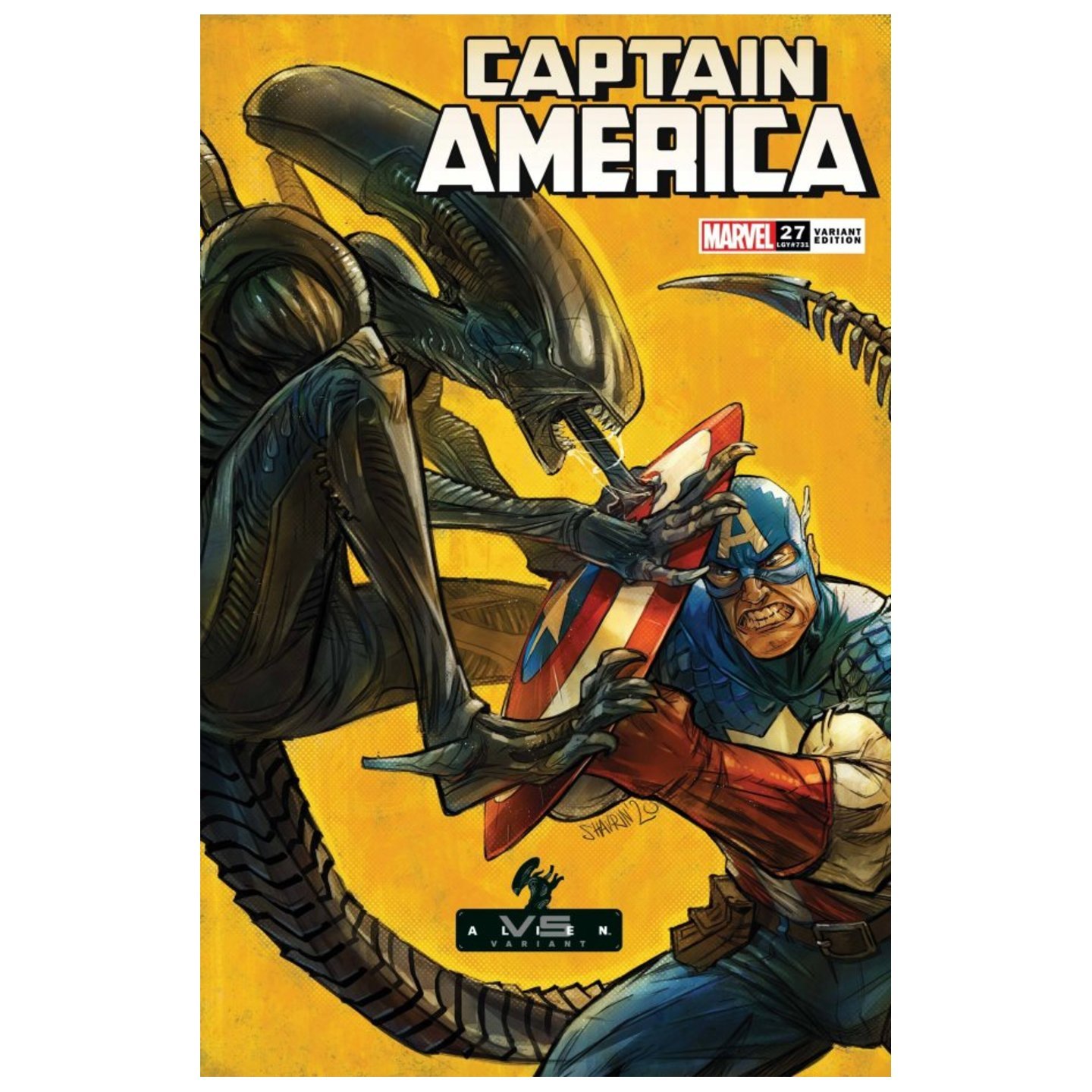 CAPTAIN AMERICA #27 SHAVRIN MARVEL VS ALIEN VAR