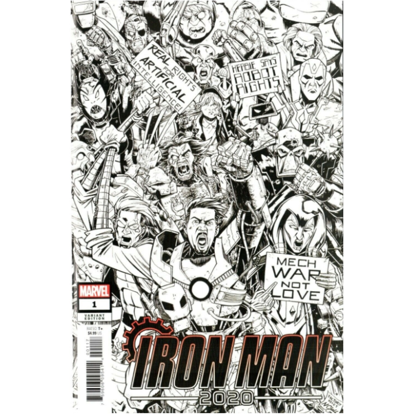 IRON MAN 2020 #1 - B&W PARTY VARIANT