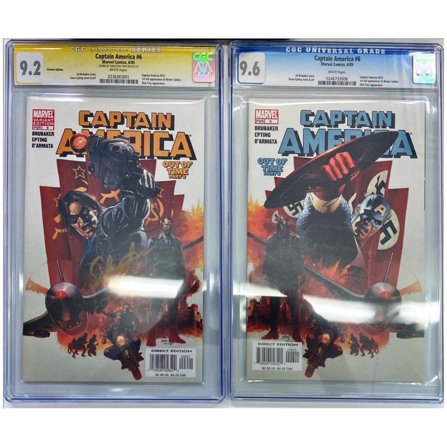 CAPTAIN AMERICA #6 CGC9.6 AND CGC9.2 YELLOW LABEL