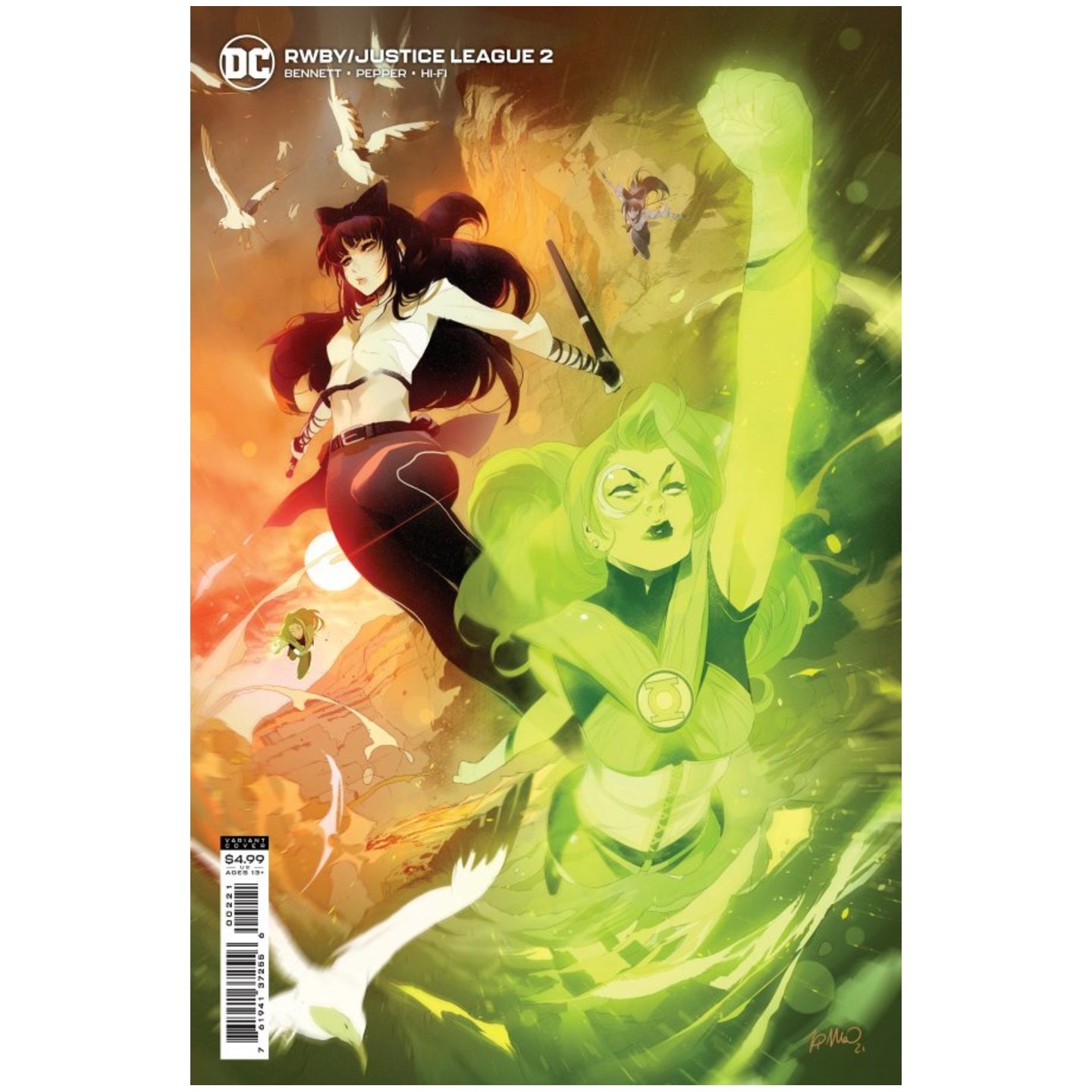 RWBY JUSTICE LEAGUE #2 (OF 7) CVR B SIMONE DI MEO CARD STOCK VAR