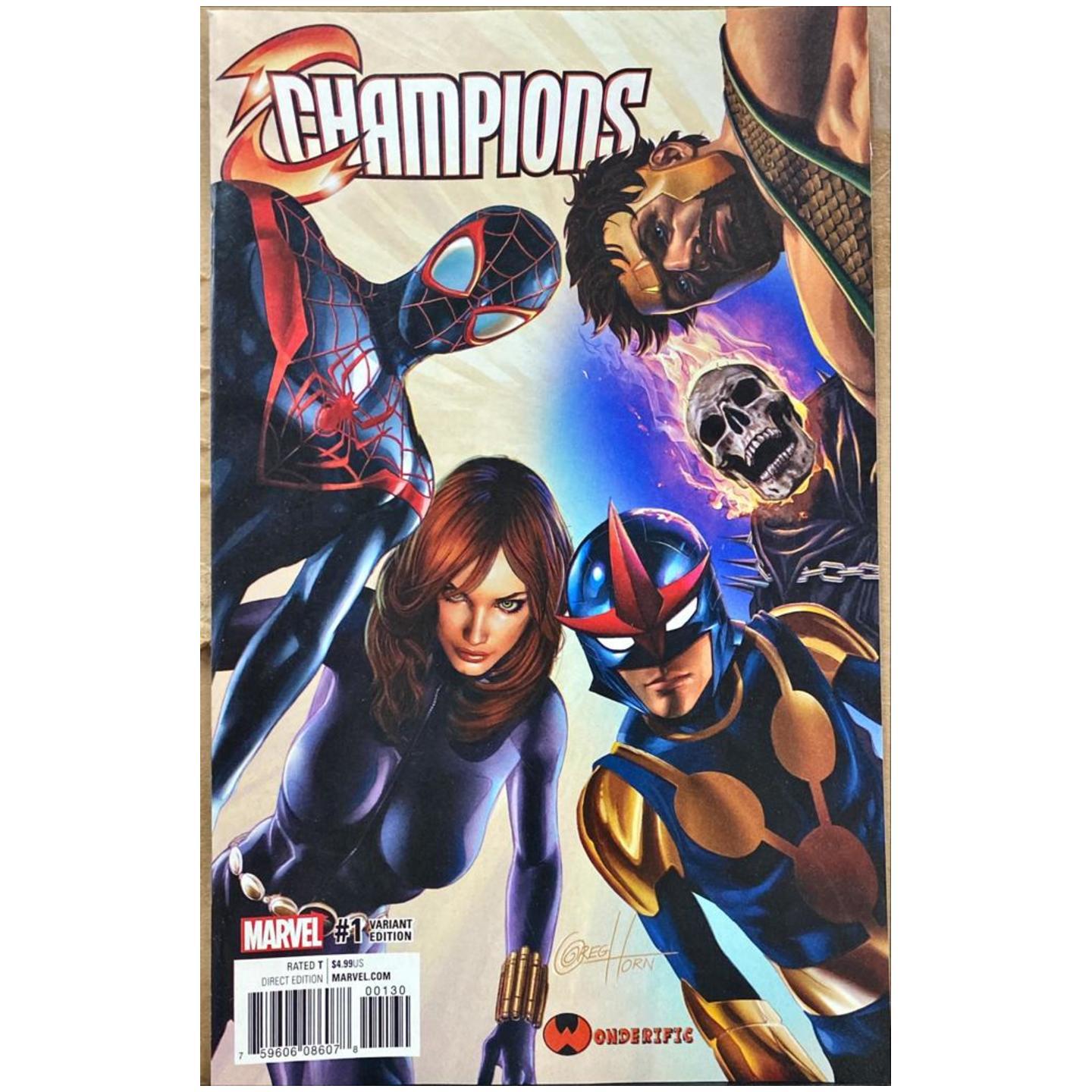 CHAMPIONS #1 GREG HORN VARIANT 9.8 CONDITION