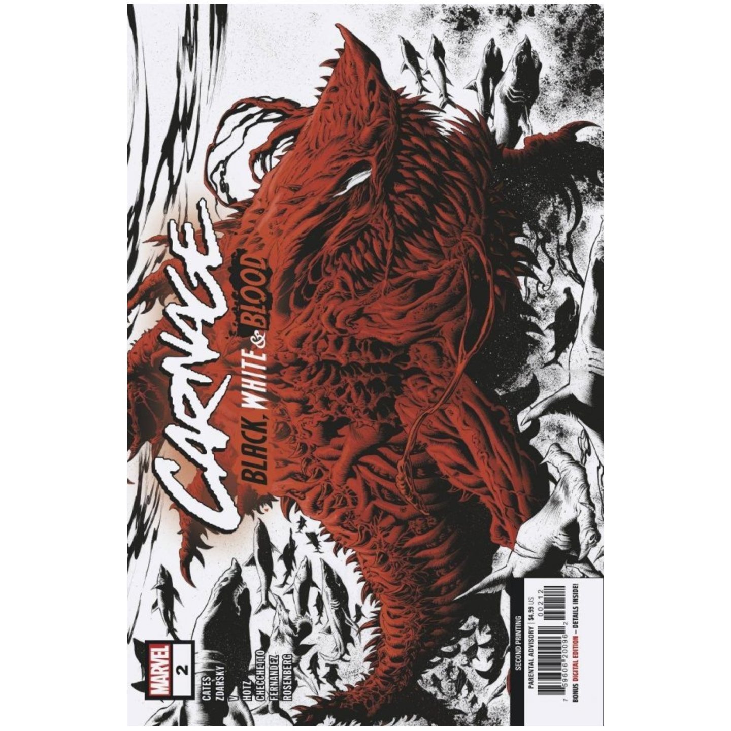 CARNAGE BLACK WHITE AND BLOOD #2 (OF 4) 2ND PTG HOTZ VAR