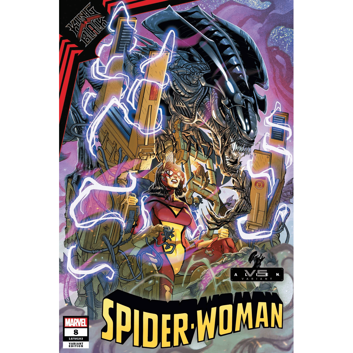 SPIDER-WOMAN #8 GARRON MARVEL VS ALIEN VAR KIB