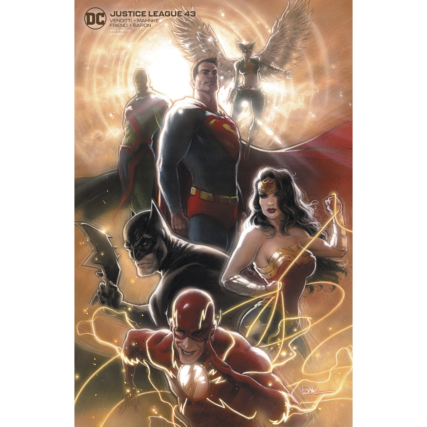 JUSTICE LEAGUE 43 CARD STOCK KAARE ANDREWS VAR ED