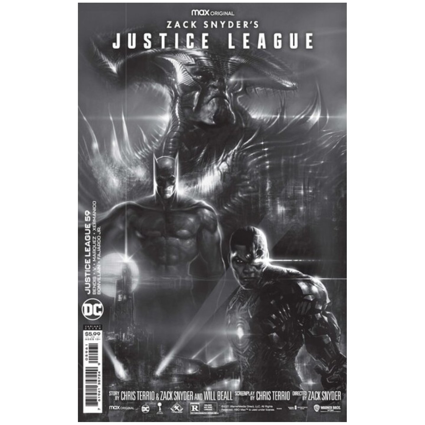Justice League #59 Liam Sharp Black & White Snyder Cut Variant