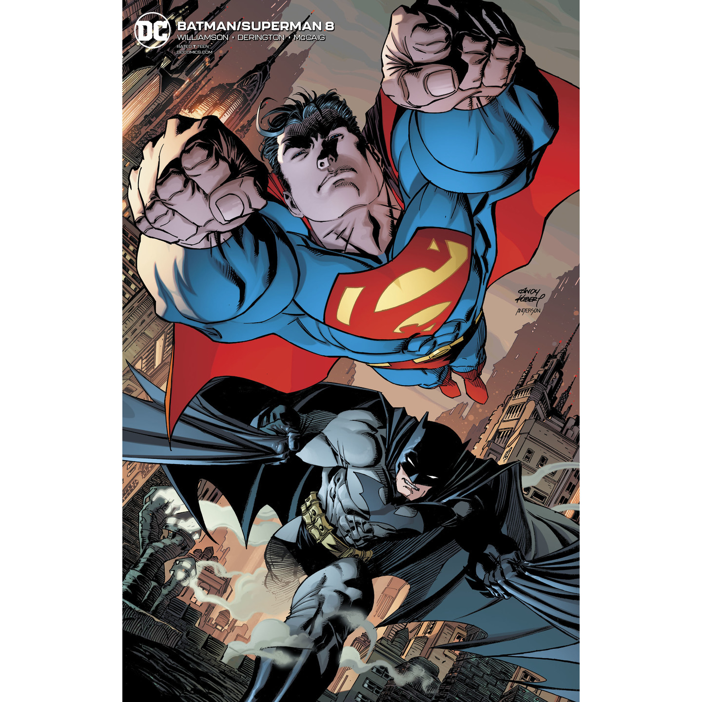 BATMAN SUPERMAN 8 CARD STOCK ANDY KUBERT VAR ED