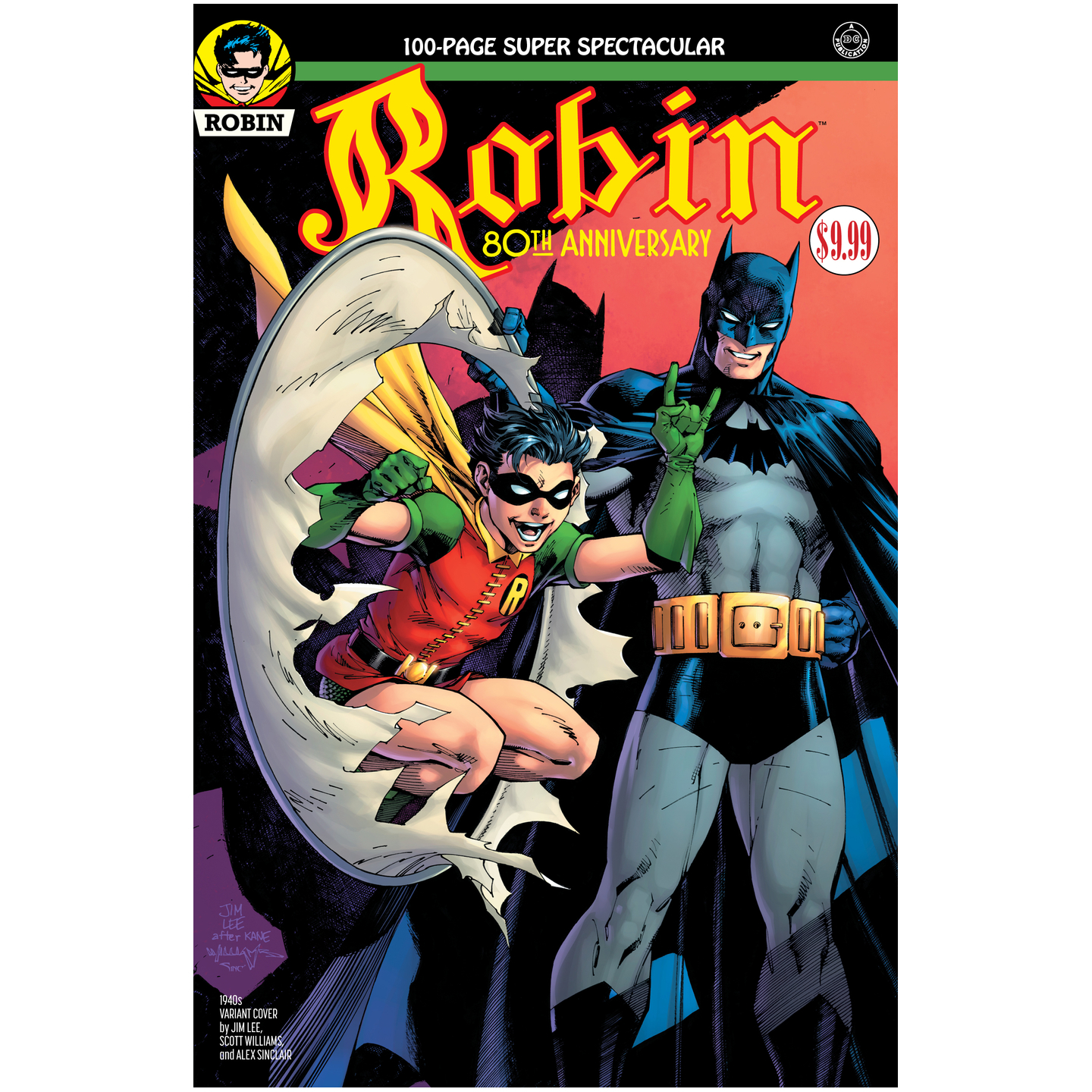 ROBIN 80TH ANNIV 100 PAGE SUPER SPECT #1 1940S JIM LEE VAR E