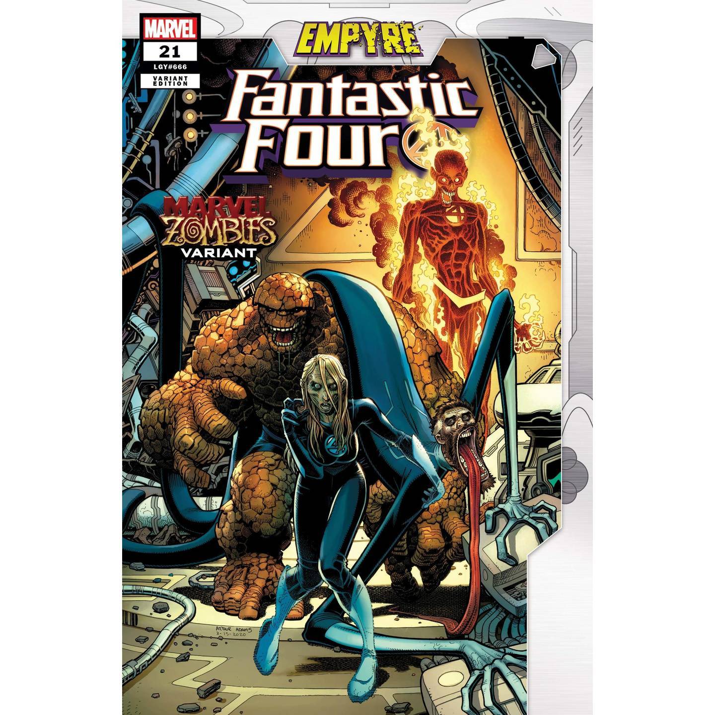 FANTASTIC FOUR #21 ADAMS MARVEL ZOMBIES VAR EMP