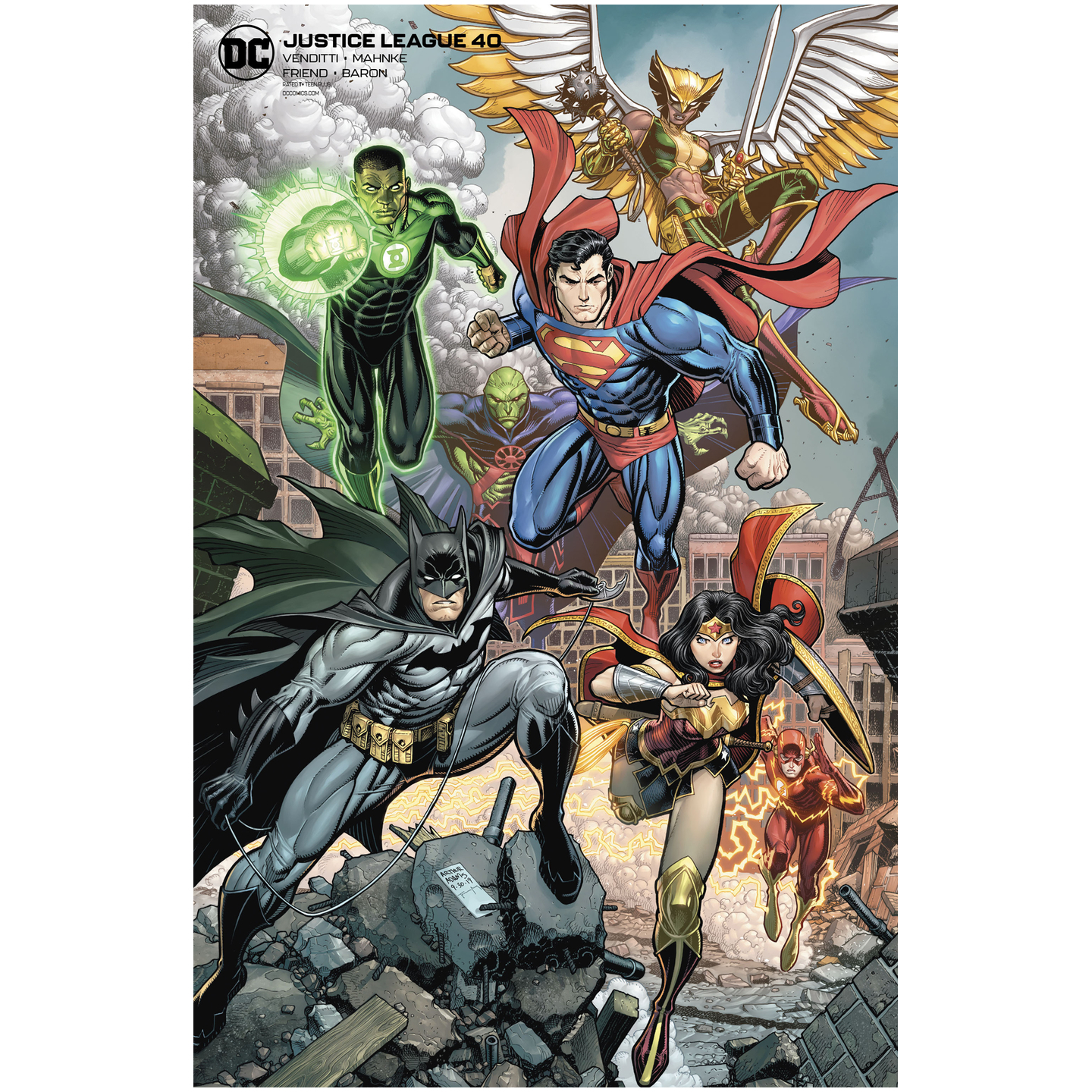 JUSTICE LEAGUE 40 CARD STOCK ARTHUR ADAMS VAR ED