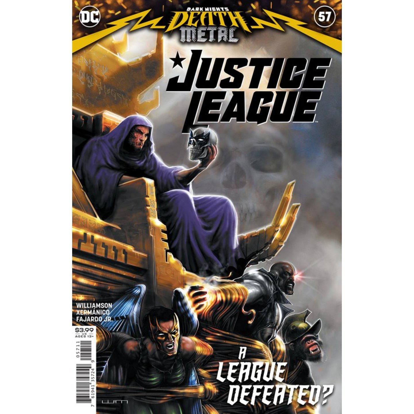 JUSTICE LEAGUE #57 CVR A LIAM SHARP (DARK NIGHTS DEATH METAL)