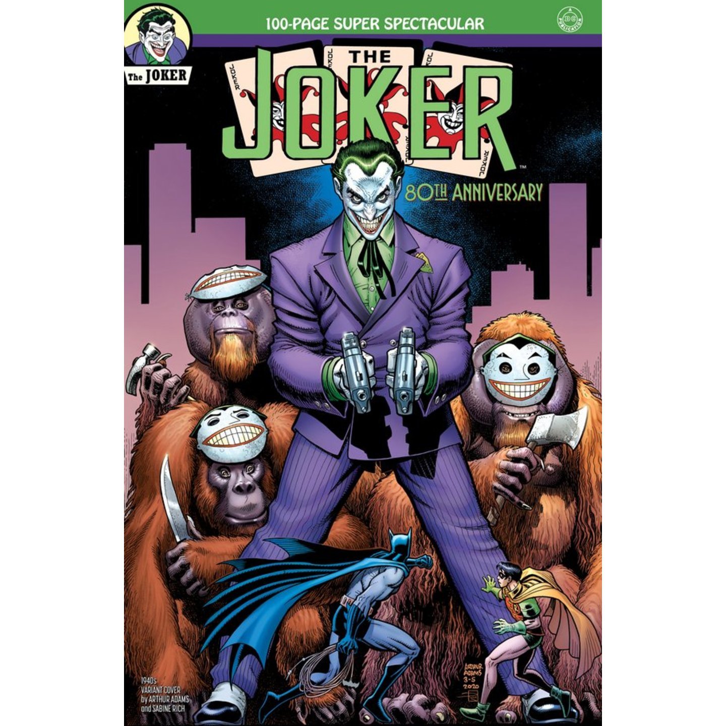 THE JOKER 80TH ANNIVERSARY 100-PAGE SUPER SPECTACULAR #1 1940S VARIANT COVER BY ARTHUR ADAMS