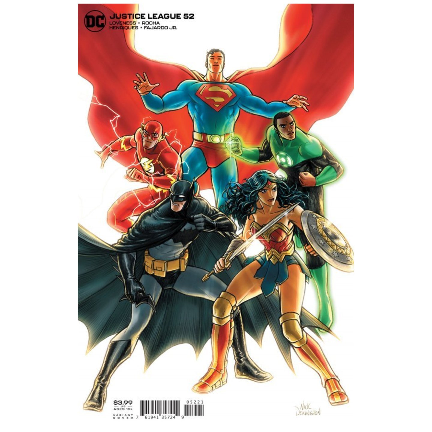 JUSTICE LEAGUE #52 CVR B NICK DERINGTON VAR