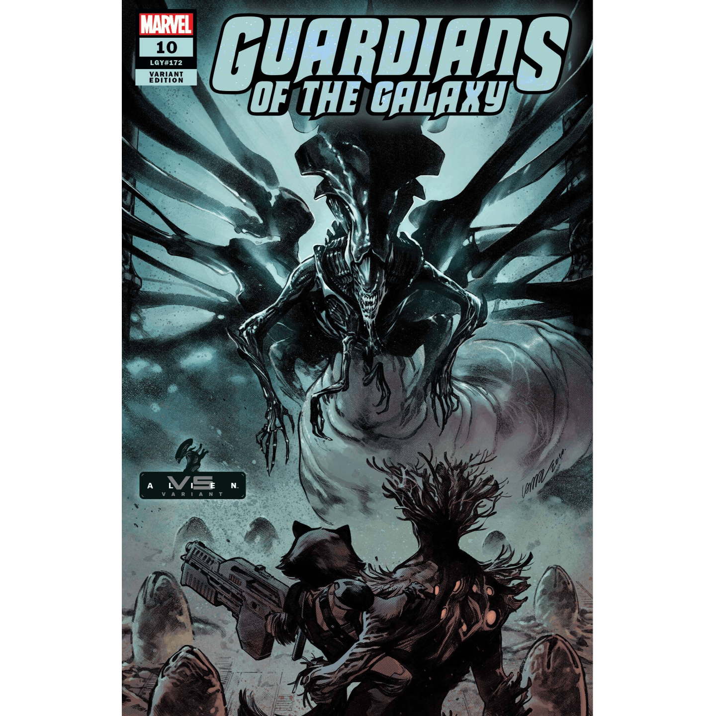 GUARDIANS OF THE GALAXY #10 LARRAZ MARVEL VS ALIEN VAR KIB