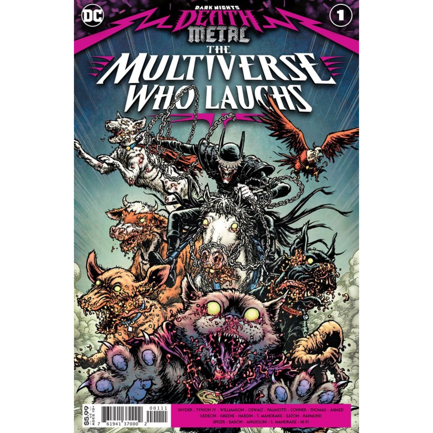 DARK NIGHTS DEATH METAL MULTIVERSE WHO LAUGHS #1 (ONE SHOT) CVR A CHRIS BURNHAM