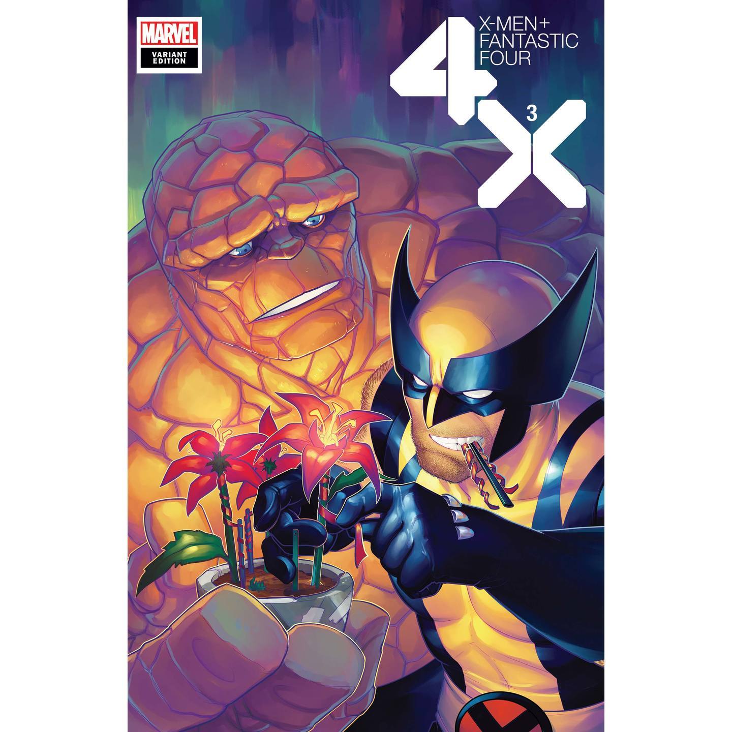 X-MEN FANTASTIC FOUR 3 OF 4 HETRICK FLOWER VAR