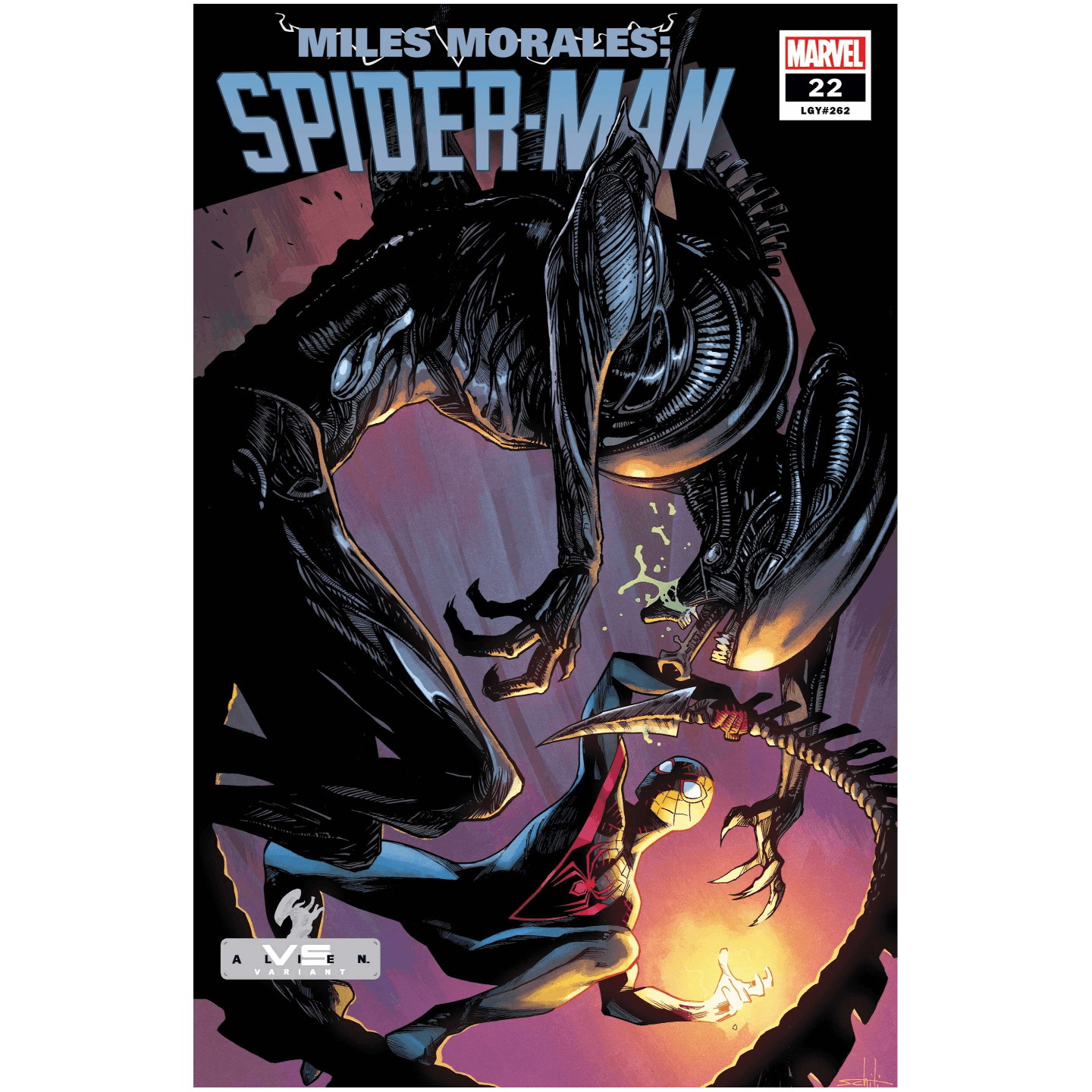 MILES MORALES SPIDER-MAN #22 SCHITI MARVEL VS ALIEN VAR