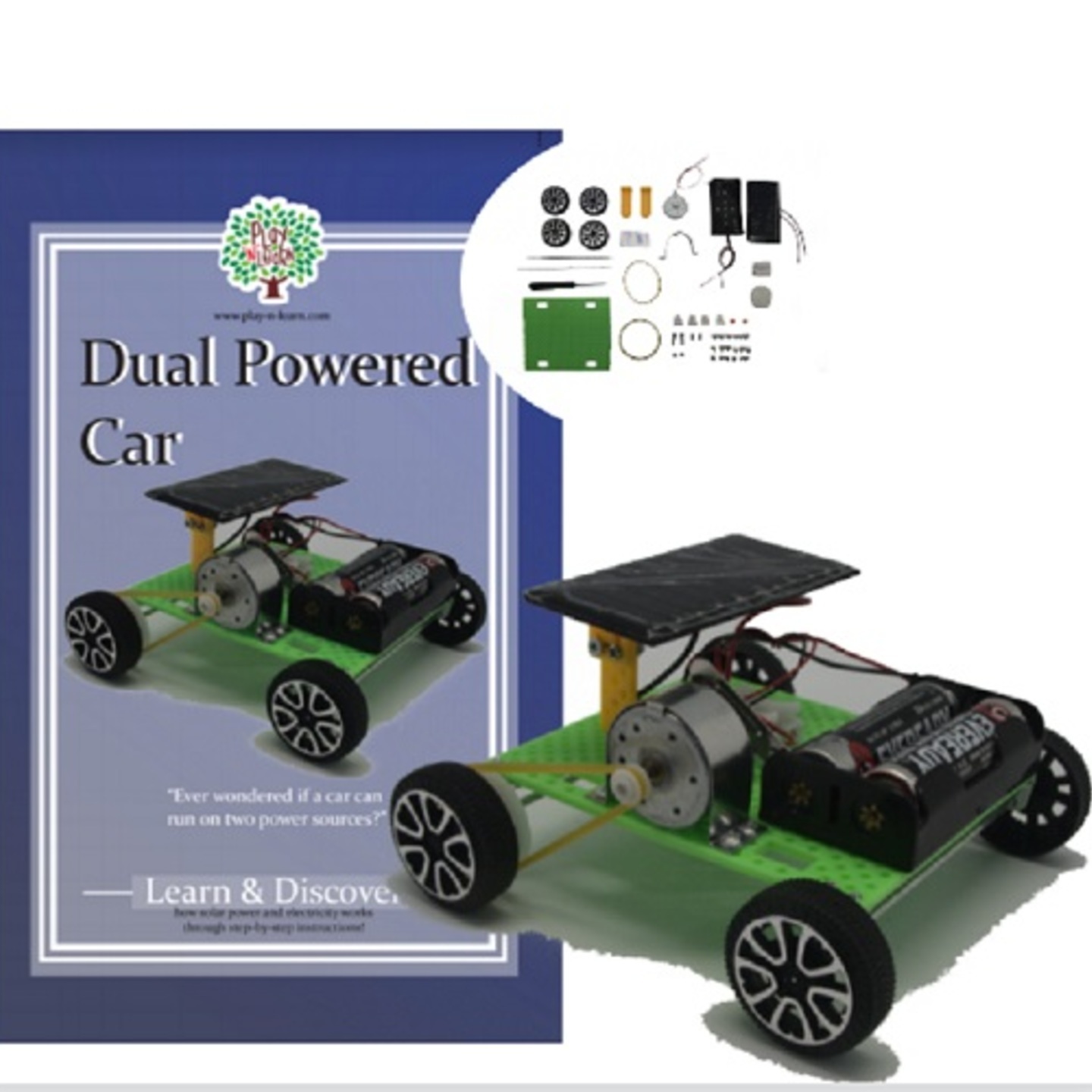 Self Assembly Dual Powered Solar and Battery Powered Car Science Toy Teaching Resource