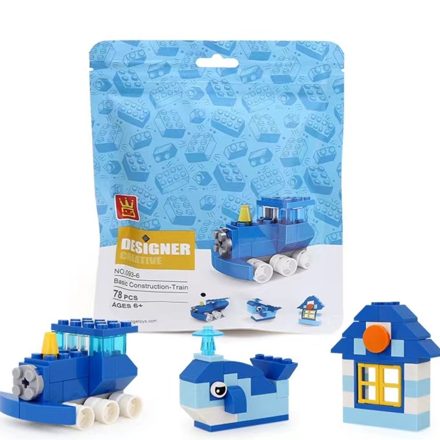 Intellectual Toy Bricks for Creative Play - Blue 78 pcs