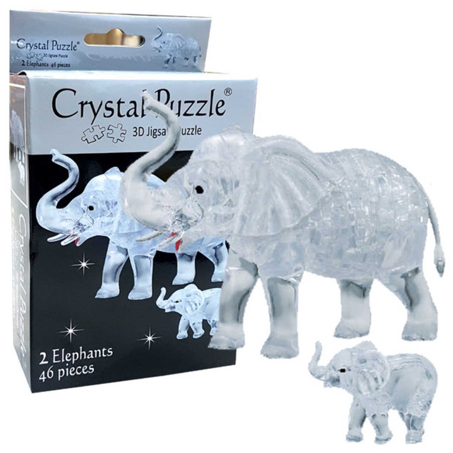 3D Crystal Puzzle Clear Elephant Set
