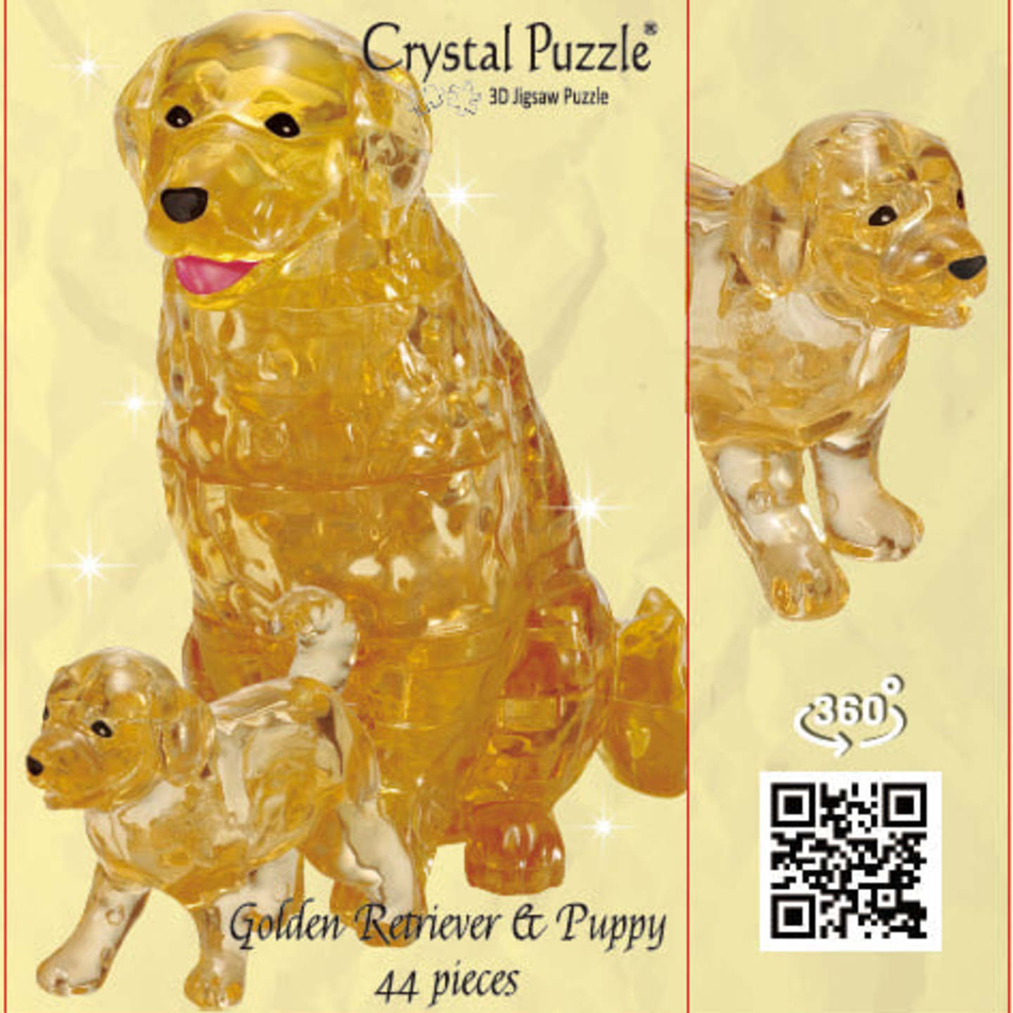 Jigsaw Puzzle Play N Learn 3D Crystal Puzzle Golden Retriever Mummy and Baby Gift Set