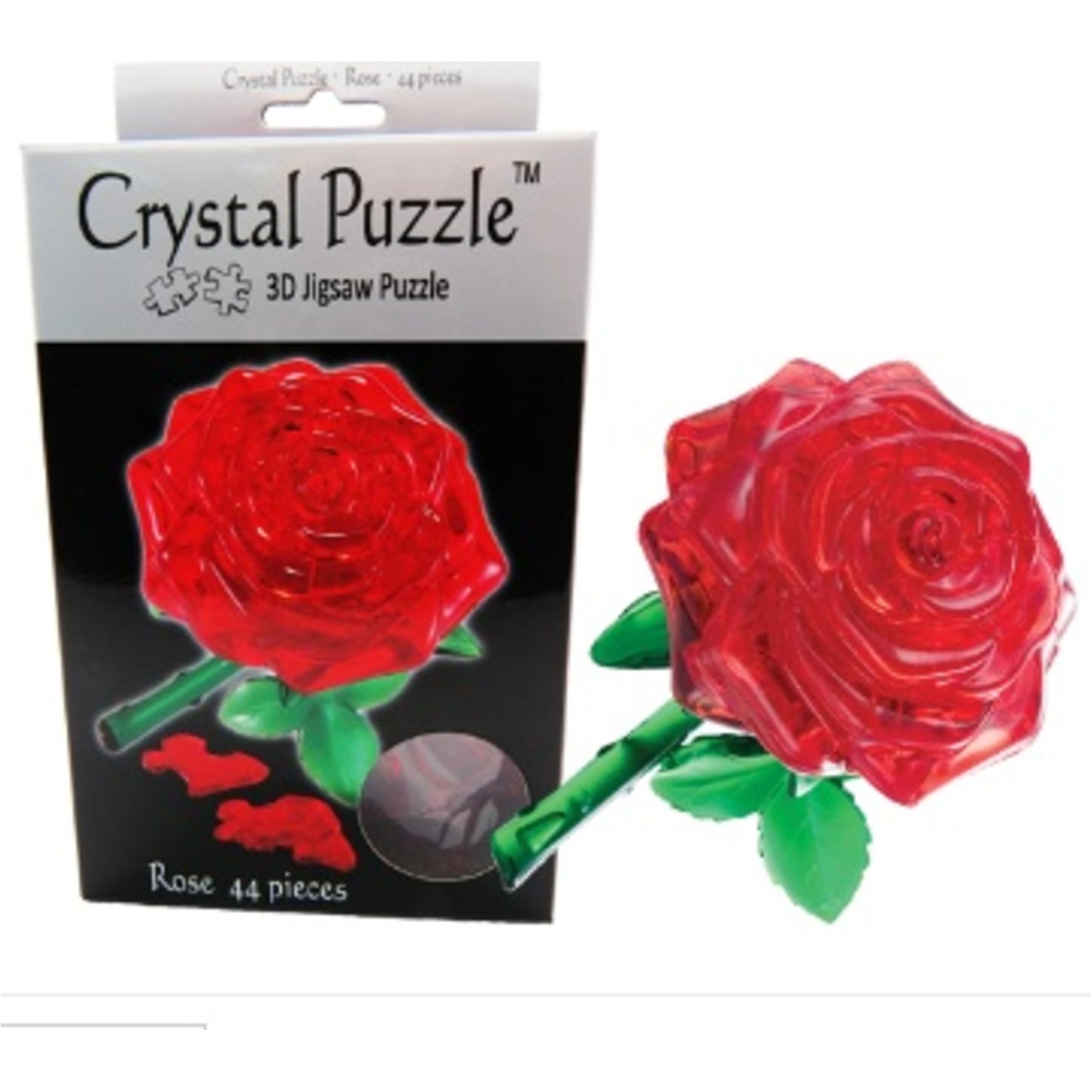 3D Crystal Puzzle Red Rose