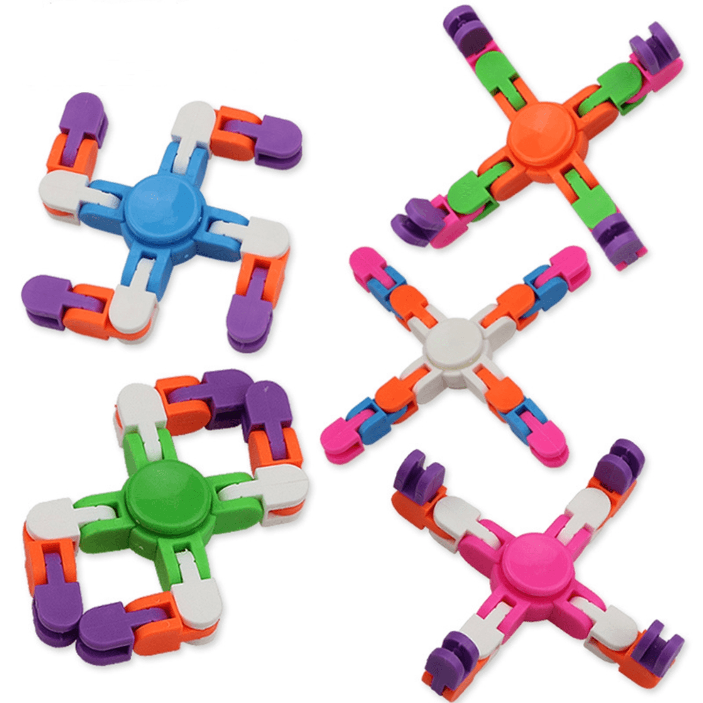 Creative Wacky Fidget Spinning Toy with Flexible Bendable Shapes  Random Colour