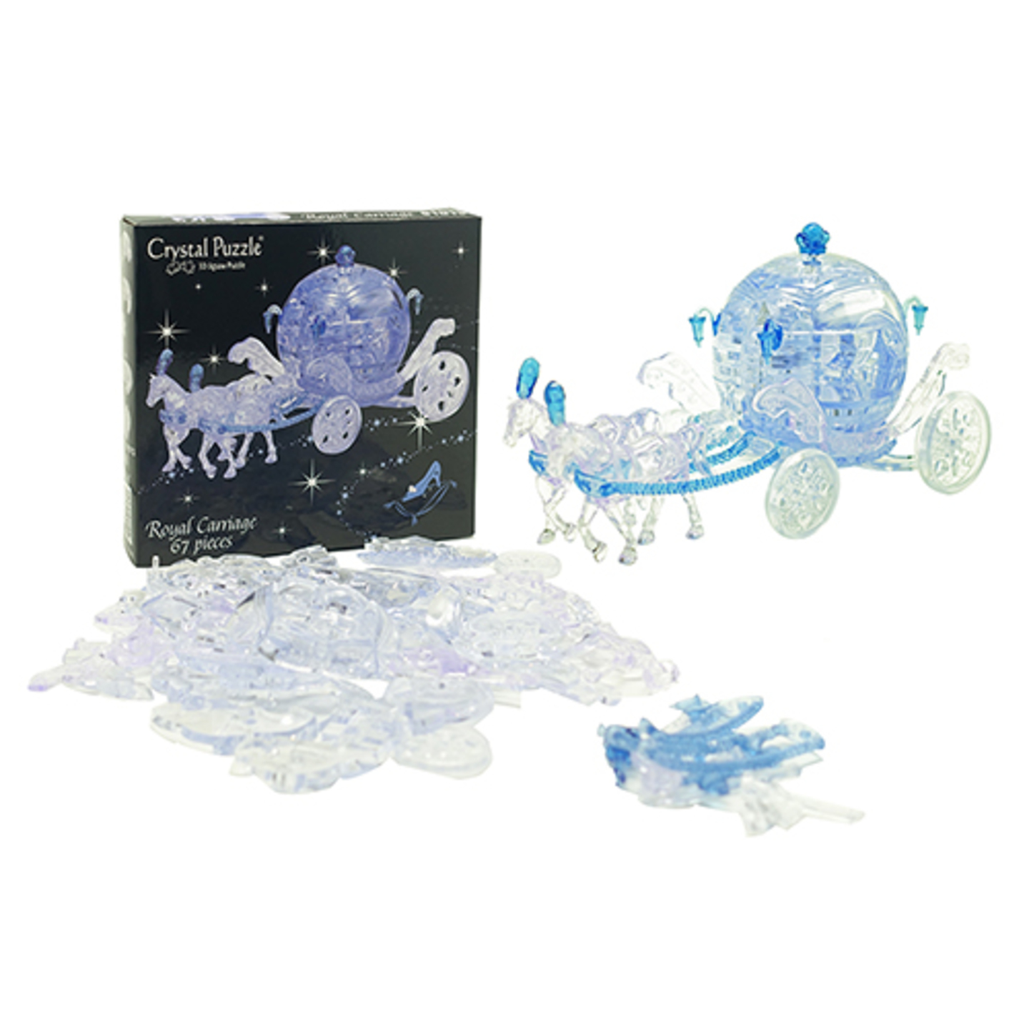 Jigsaw Puzzle Play N Learn 3D Crystal Puzzle Royal Carriage Blue
