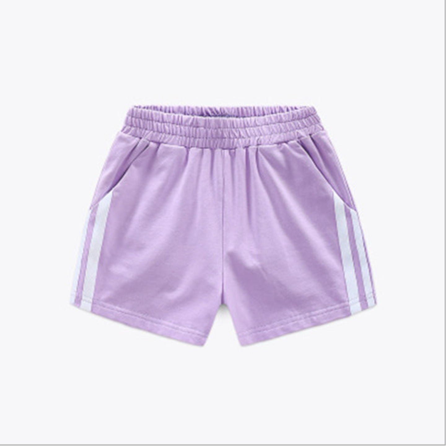 Childrens Cotton Sports Shorts Purple