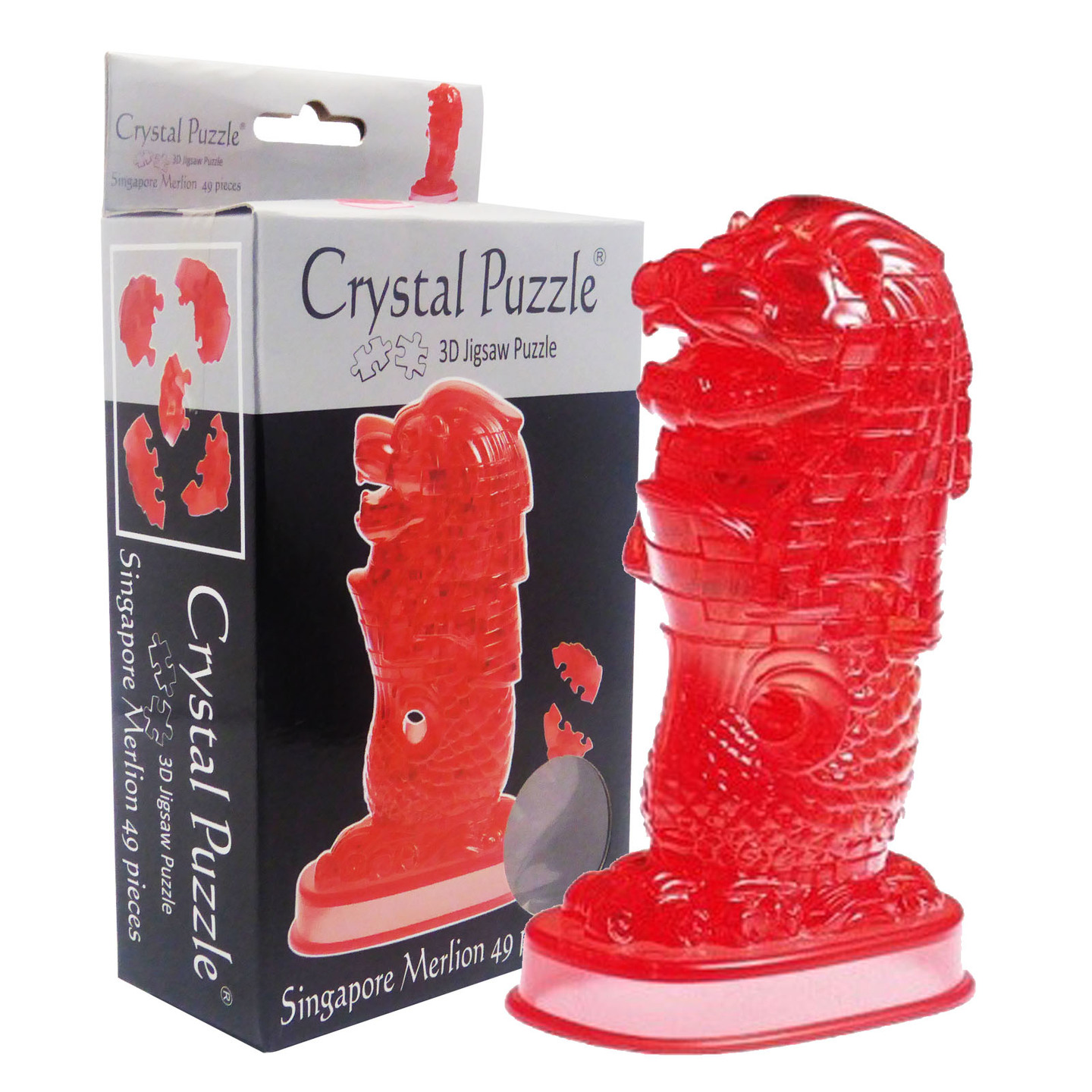 3D Crystal Puzzle Red Singapore Merlion