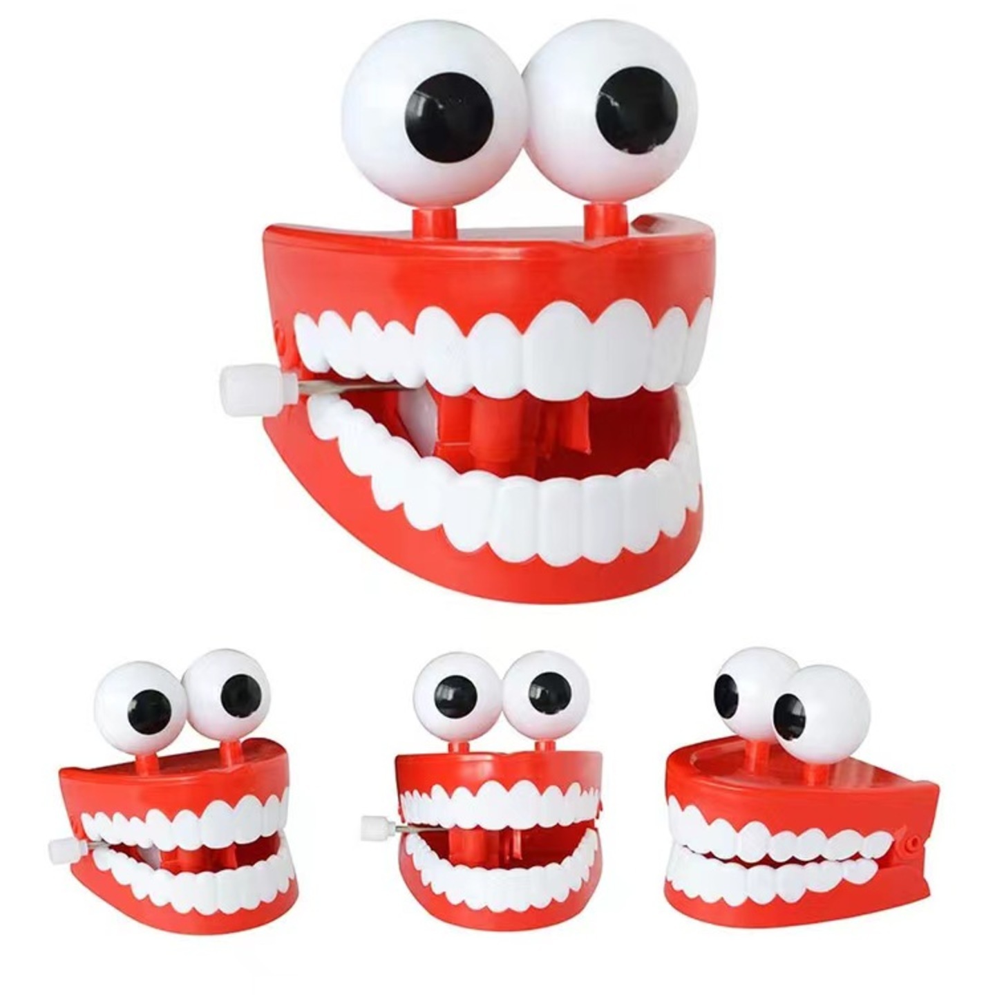 Wind up chatttering and jumping teeth funny novelty toy