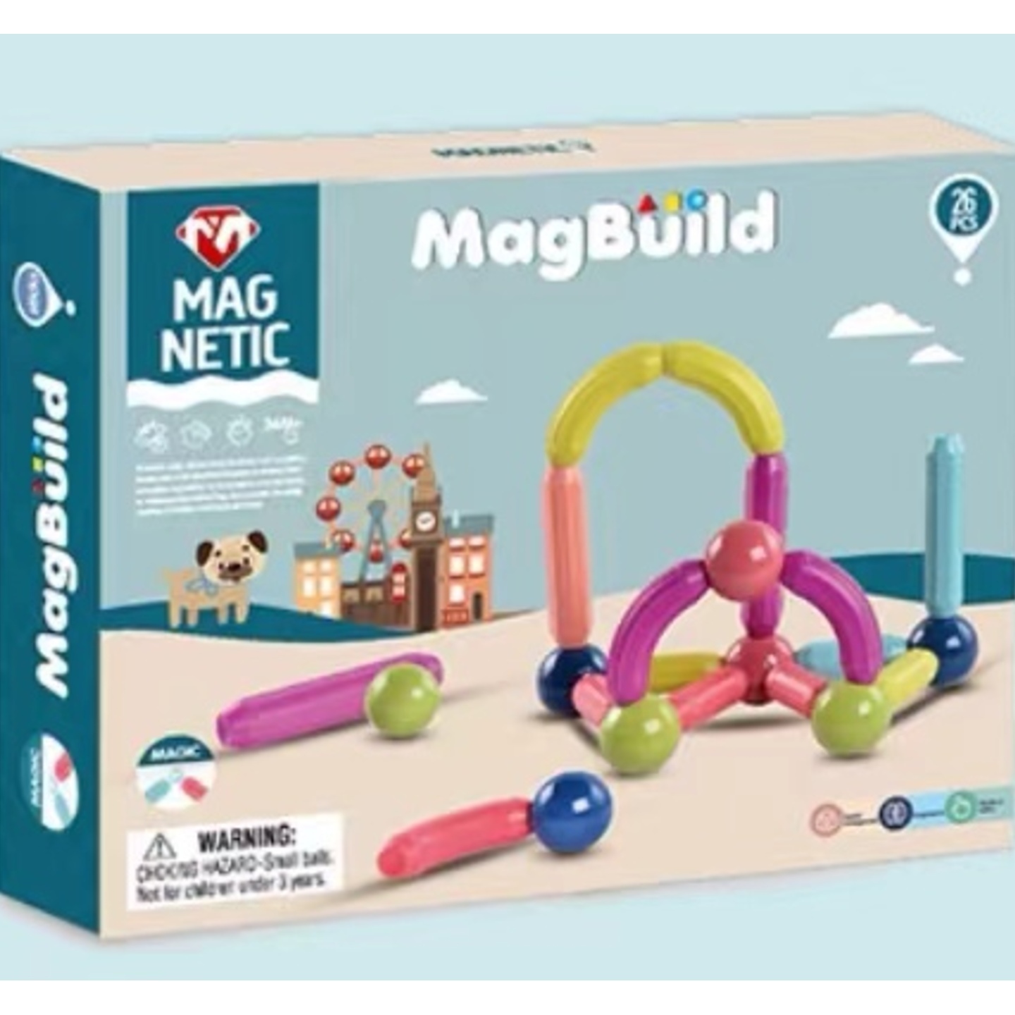 STEM Creative Educational Magnetic Building Blocks Tiles Solid Colours For Kids