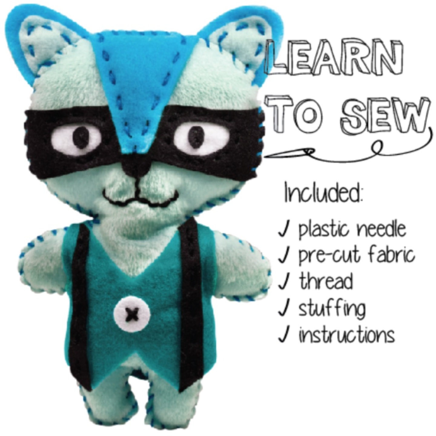 Play N Learn Art & Craft Raccoon Sewing Kit