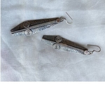 Handmade silver Mask Earrings Oxidized
