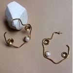Uneven Pearl Hoops
