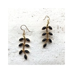 Onyx leaf Earrings