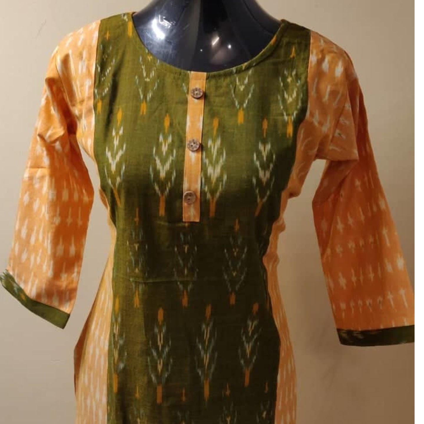 Ikkat cotton kurti