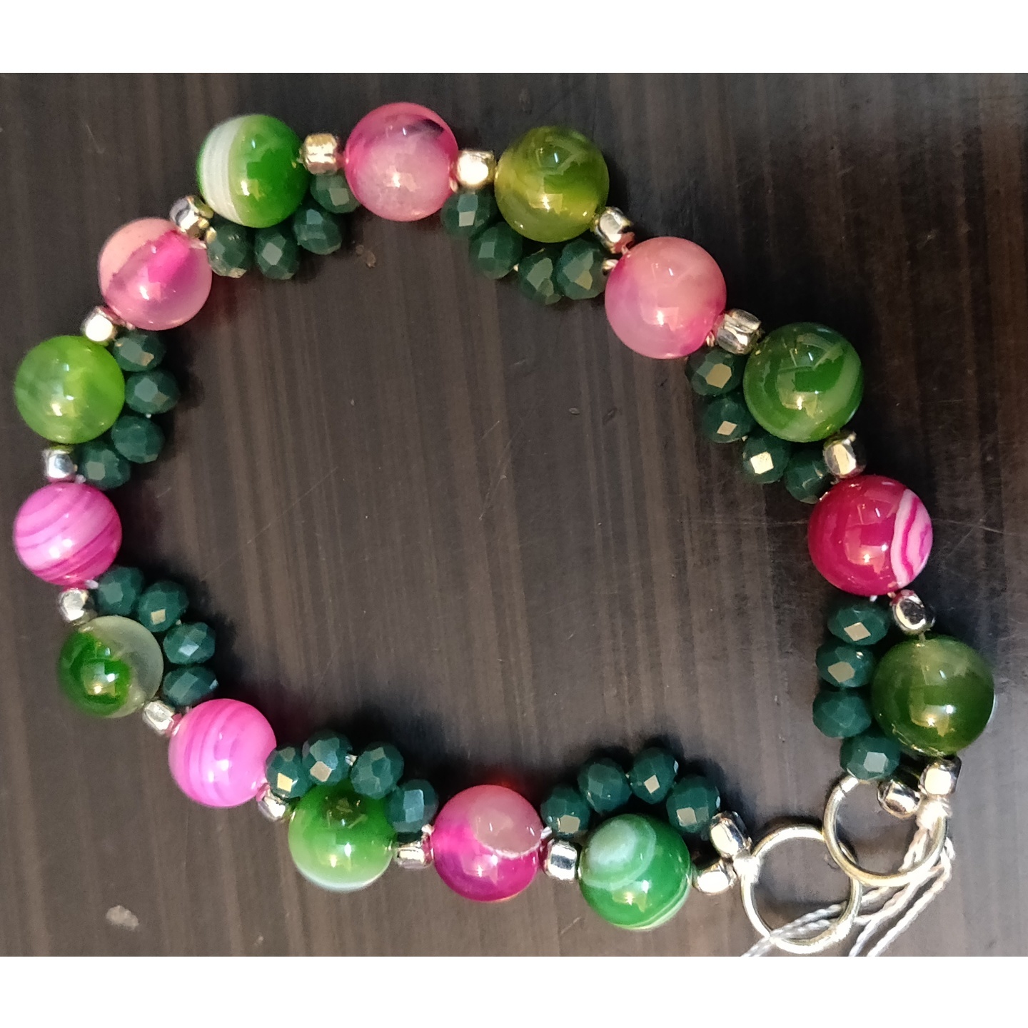 Multi colored semi precious beads bracelet