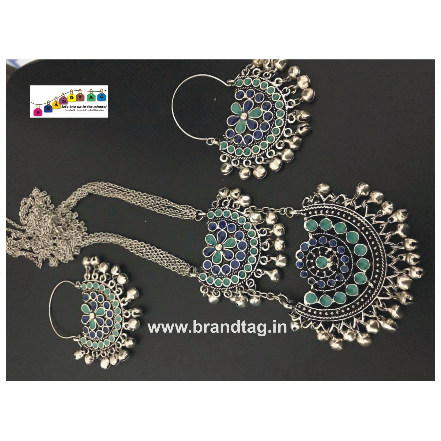 Special Navratri Collection...Silver Oxidized Afgaani Necklace Set!! 