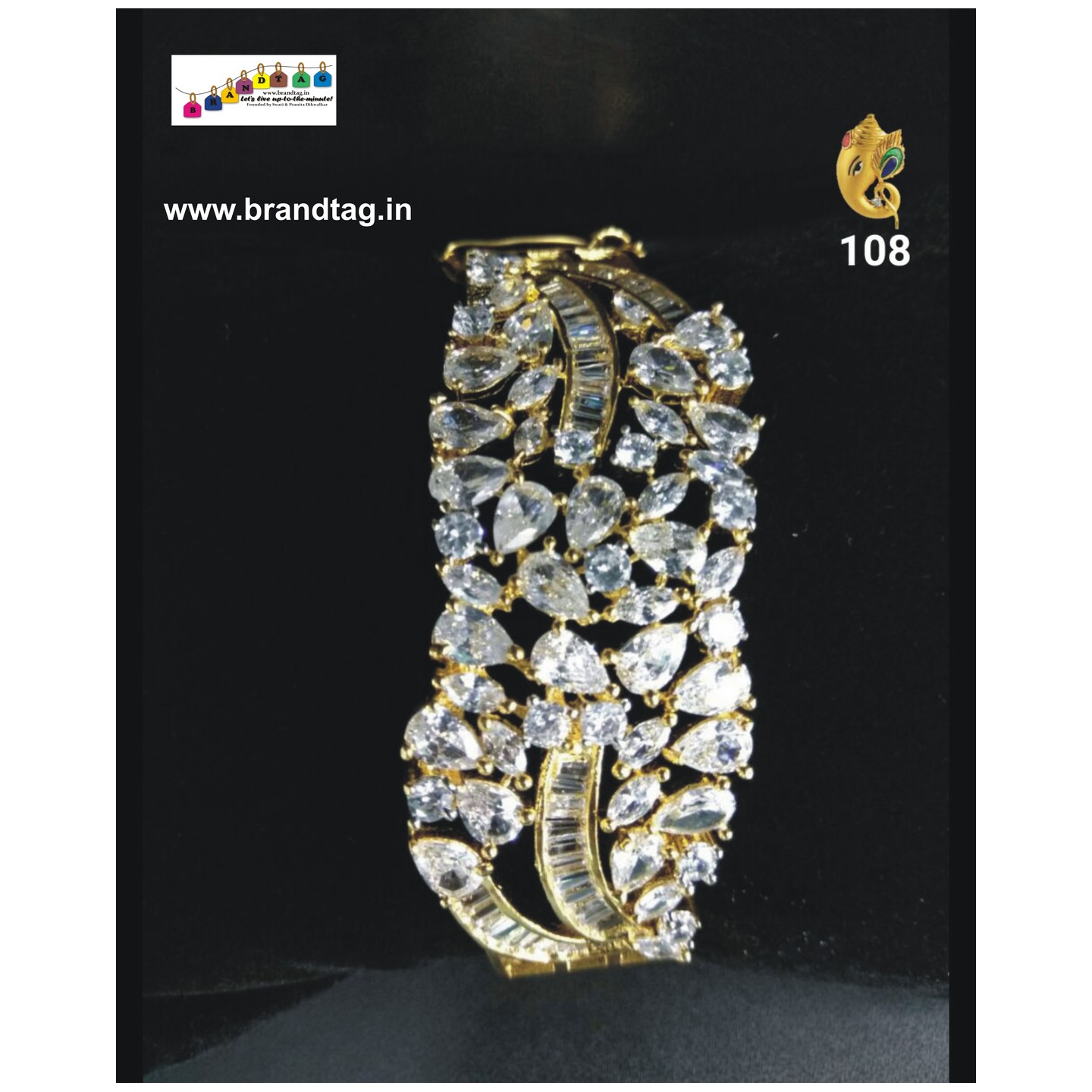 Christmas Collection !! Sparkling Diamond Kada Bracelet !!