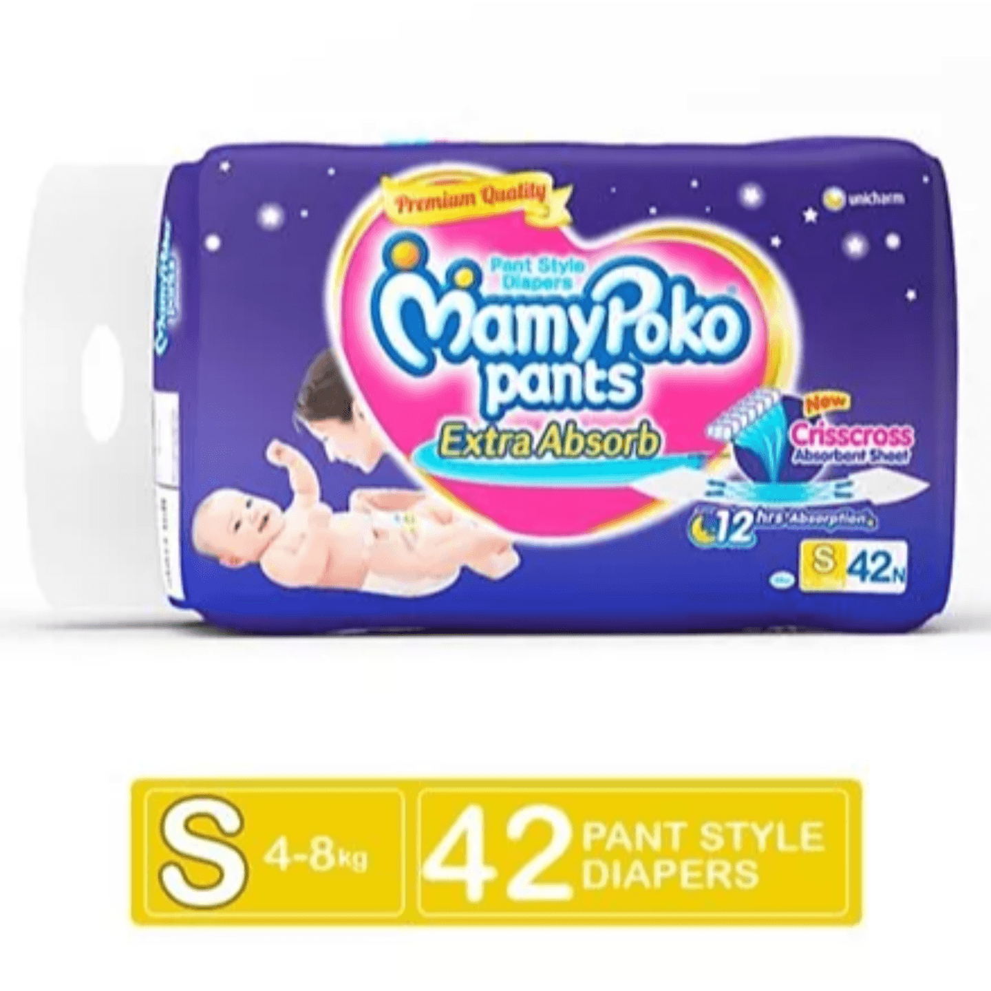 MamyPoko Extra Absorb Pant Style Diapers Small - 42 Pieces